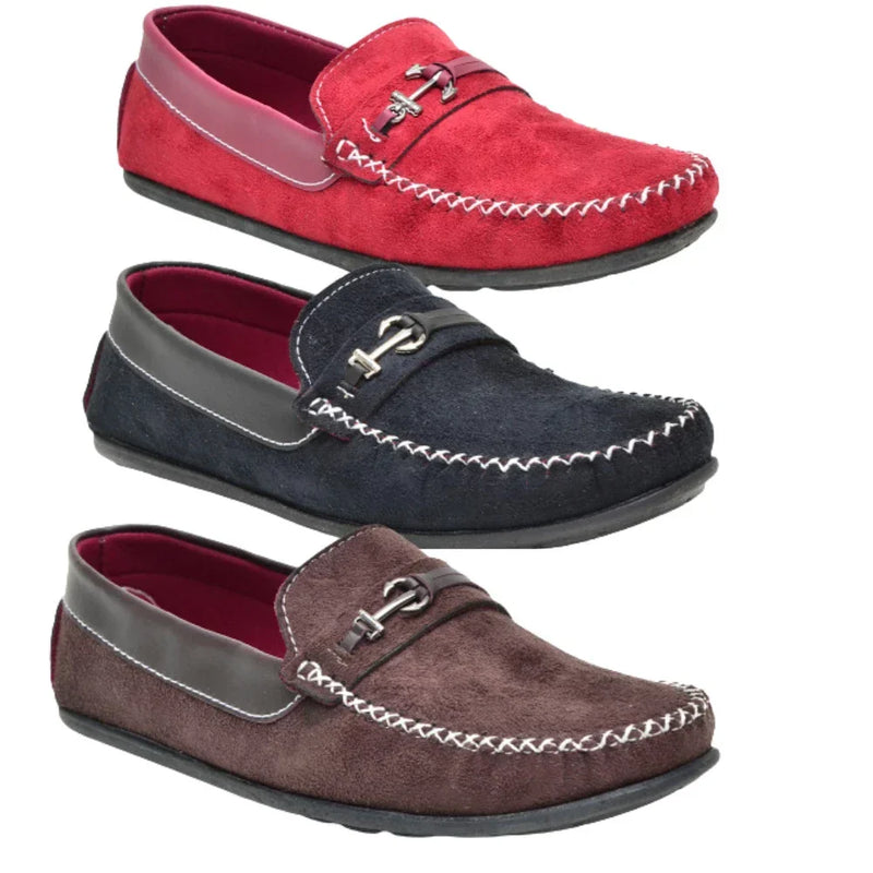 Kit com 3 Pares de Mocassim Masculino em Camurça
