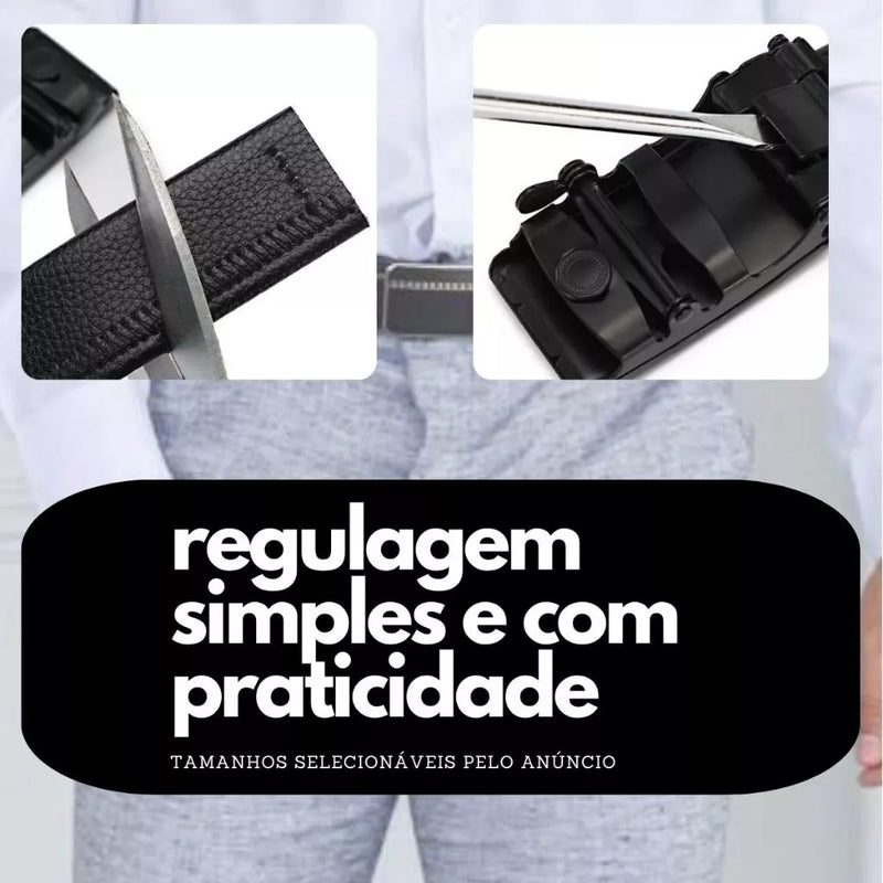 Cinto Social De Luxo Masculino Em Couro Fivela Automática