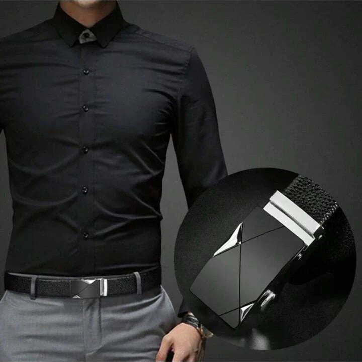 Cinto Social De Luxo Masculino Em Couro Fivela Automática