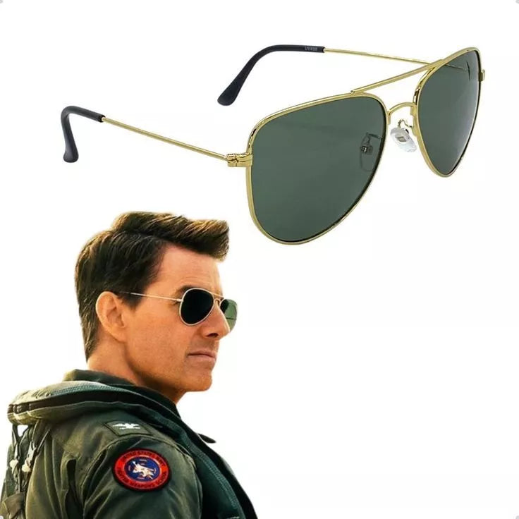 Óculos de Sol Aviador Lente Preta com Proteção UV400