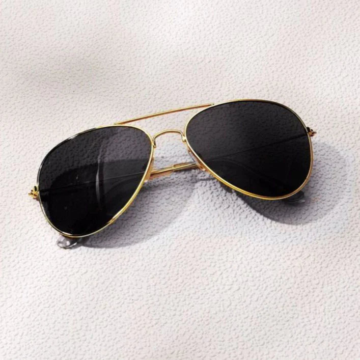 Óculos de Sol Aviador Lente Preta com Proteção UV400