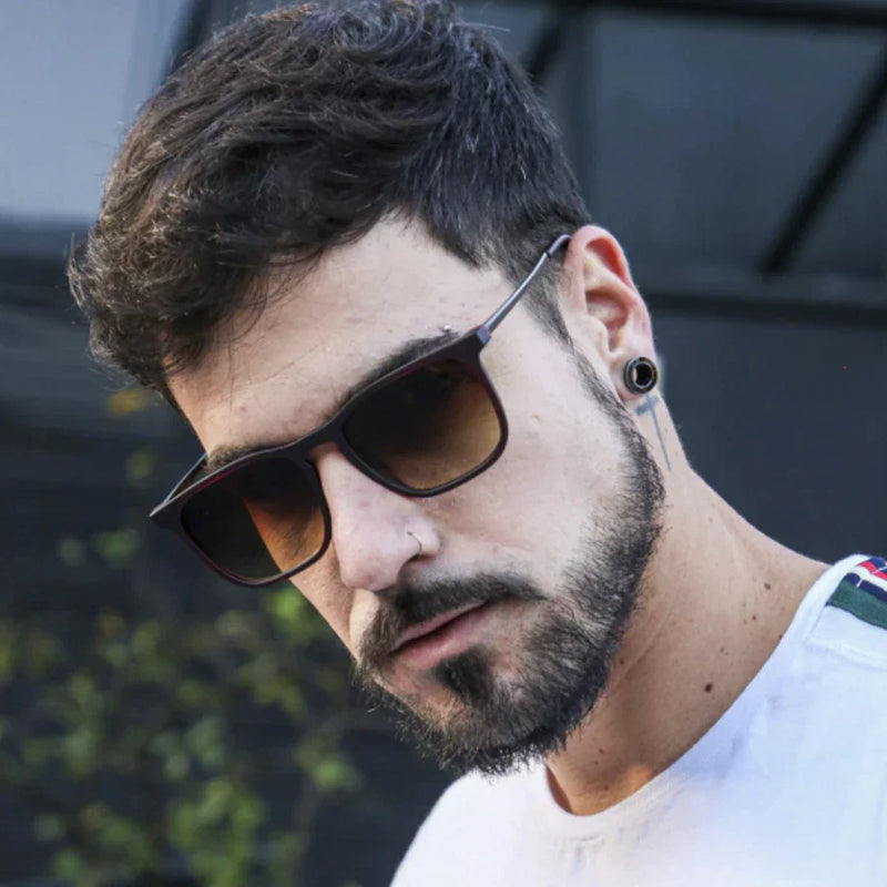Óculos de Sol Masculino Minimalista Retangular