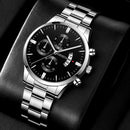 Relógio Masculino Geneva de Aço Inoxidável