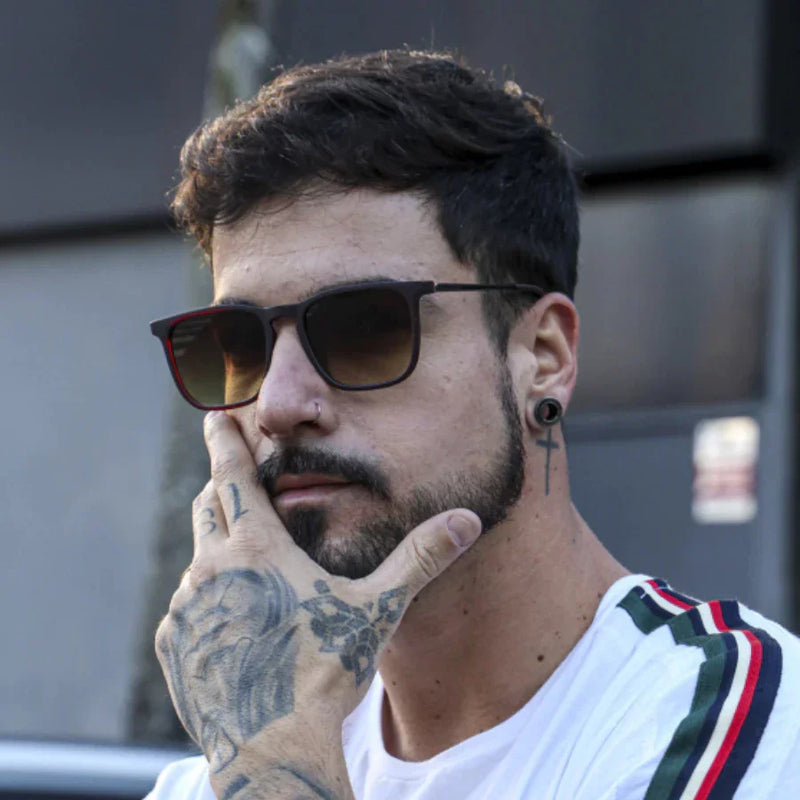 Óculos de Sol Masculino Minimalista Retangular