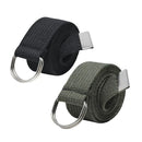 Loja men's canvas belt kit with two durable canvas belts in black and olive green with metal ring buckles