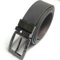 Loja men's shiny leather belt in black with polished metal buckle and sleek finish