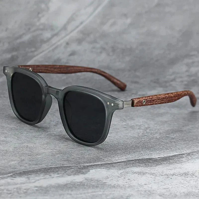 Óculos de Sol Clássicos Estilo Madeira Retro